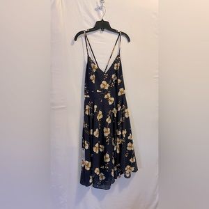 NWT Le Chateau Navy Floral Calf-length Dress - size L